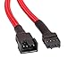 JBtek Sleeved PWM 4 Pin CPU, Case Fan Extension Cable, Red, 2 Pack
