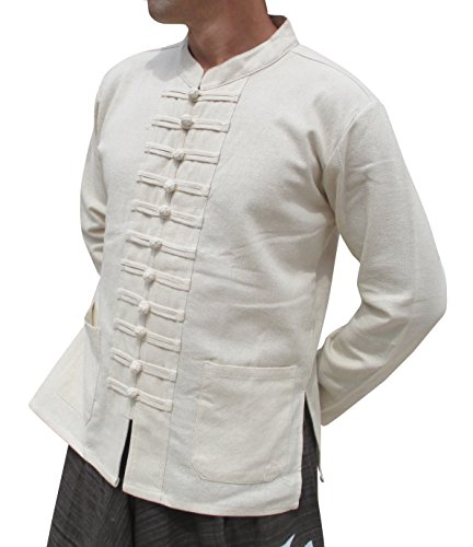 RaanPahMuang Chinese Mandarin Collar Navel Cotton Jacket Many Front Buttons