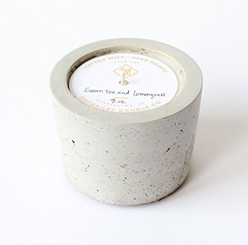 8 oz Concrete Candle - Natural - Green Tea and Lemongrass