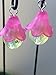 Fairy garden lanterns. Hanging miniature dark/fuschia pink lanterns. Set of 2. Dollhouse, terrarium décor.