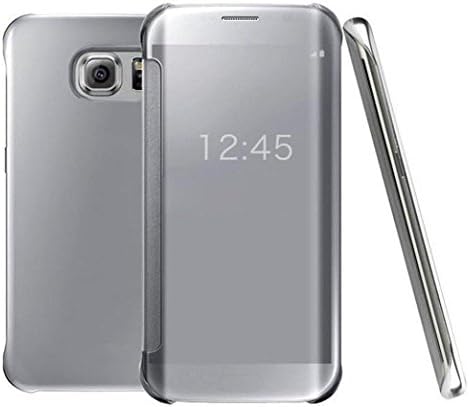 OOKOO Samsung Galaxy S7 edge Case, Mirror Smart Clear View Window Flip Case Cover For Samsung Galaxy S7 edge - Silver