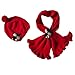 Toubaby Kid Girl's Winter Hat and Scarf Set Flower Hats 100% Cotton 3colours