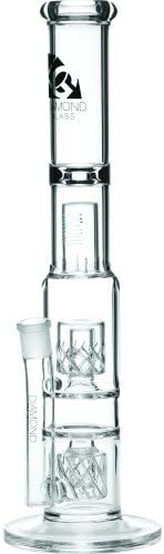 SCIENTIFIC LAB 13-478 - DIAMOND GLASS WP 2X SLIT IN SLIT PERC SPLASHGUARD 18" CLEAR FEMALE 18MM