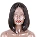 Short Silky Straight Bob Human Hair Wigs for Black Women 135% Density Brazilian Remy Hair Middle Part Lace Front Wigs with Baby Hair Glueless Bleached Knots 10inch Natural Black Color