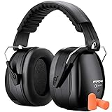 Mpow Noise Reduction Safety Ear Muff with Ear Plugs, Double Noise Reduction SNR 34dB Earmuff with SNR 36dB Earplugs, Professional Ear Protection for Shooting, Hunting, Mowing, Woodworking, Weeding
