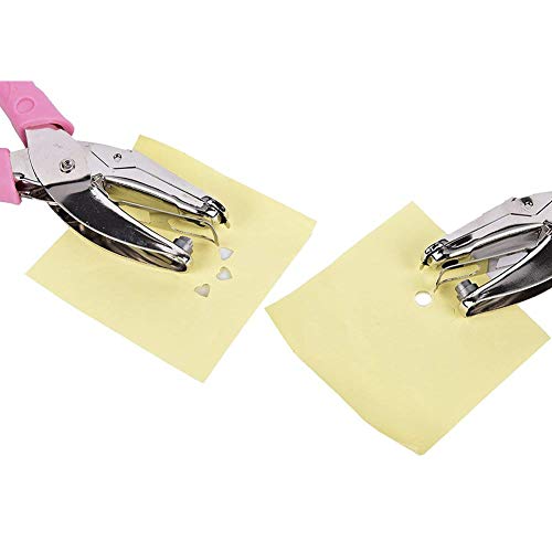 1 Hole Metal Puncher Heart Shape Punch 8 Sheet Capacity Hand Punch with Soft Rubber Handle for Paper Crafts Stationery Cardstock Greeting Card Scrapbook DIY
