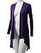 URBANCLEO Womens Basic Hi-Lo Open Front Long Cardigan Plum, 2XL