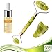 Jade Roller Face Massager Anti Aging Facial Therapy - Includes Gua Sha Scrapping Tool And Vitamin C Serum - RnB Co.