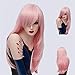 Kadiya Medium Length Gradient Pink Lovely Girls Anime Cosplay Costume Play Synthetic Wigs with Bangs