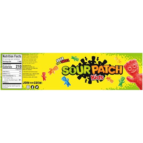 SOUR PATCH KIDS SOFT & CHEWY GUMMY CANDY, BULK CANDY, 24 – 2 OZ BAGS