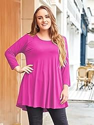 LARACE 3/4 Sleeve Shirts for Women Plus Size Tunic