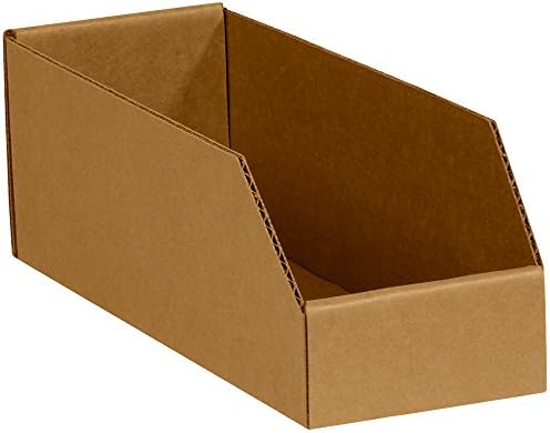 Ship Now Supply SNBINEB123K Open Top Bin boxes, 3" x 12" x 4-1/2", 3" width, 4.5" Height, 12" Length, Kraft (Pack of 50)