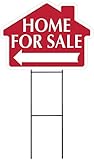 HOME FOR SALE Sign with Arrow - House Shape Corrugated Sign Kit INCLUDES 24
