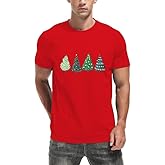 NEWKA Christmas Shirts for Men Christmas Trees T-Shirt Xmas Holiday Tee Tops