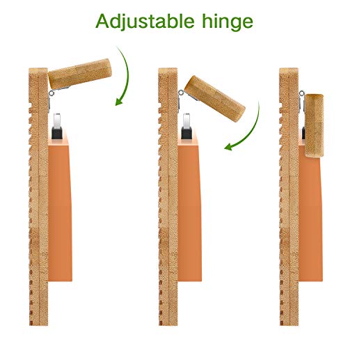 Laptop Stand Cooling Pad Nnewvante 100% Bamboo Laptop Cooler Pad Laptop Desk Laptop Table with Cooling Fans Stand for Laptops Notebooks - Thumbnail 4
