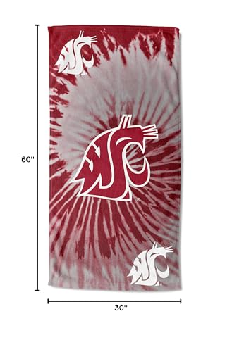 Northwest NCAA Washington State Cougars Unisex-Adult Beach Towel, 30 x 60, Psychedelic