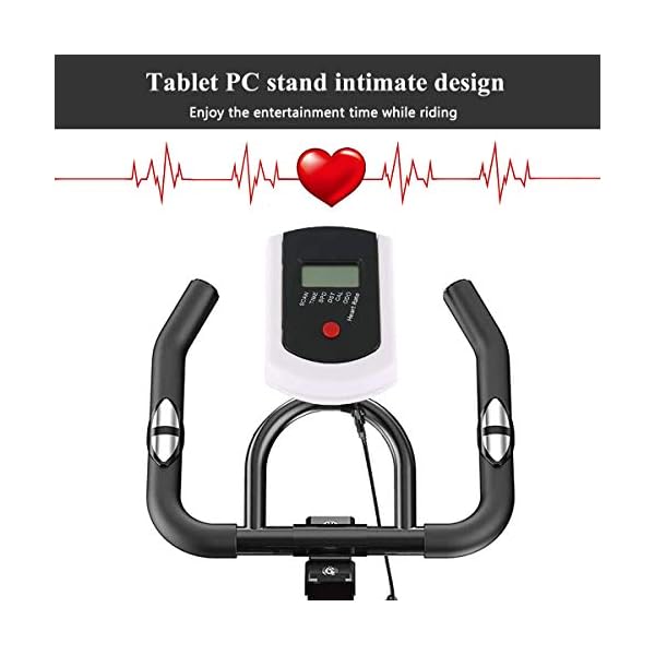 AJUMKER Indoor Exercise Bike Spinning Bike Adjustable Handlebars&Seat Gym Home Workout All-inclusive Fitness Bicycle Stationary Heart Rate Function LCD Display 330lbs Affordability (UK Stock)