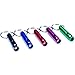 HWYDTGS COMUSTER 5pcs Hiking Camping Survival Aluminum Whistle with Key Chain Emergency Whistles of Multiple Colors, Black/Blue/Red/Purple/Green