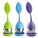 iHomeGarden 11 Leaf Silicone Handle Infuser Stainless Steel Strainer Pot, Mug Steeper Diffuser for Loose Tea, Fenne, 3 PCS, Green,Blue,Purple