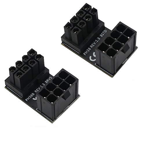 LeHang ATX 8Pin Female to 8pin Male 180 Degree Angled Adapter for Desktops Graphics Card