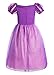 ReliBeauty Girls Dress Puff Sleeve Princess Costume, 4T-4, Purple(with Accessories)