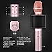 Wireless Karaoke Microphone, Mbuynow Bluetooth TWS Karaoke Machine Portable Handheld Mic with Speaker, Phone Holder, Camera Remote for Kids Adults Party, iPhone/Android/Smartphone (Rose Gold)