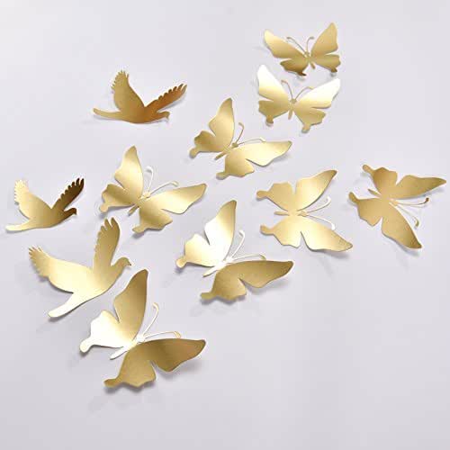 Amazon Com 20 Gold Butterflies Gold Paper Butterfly Wall