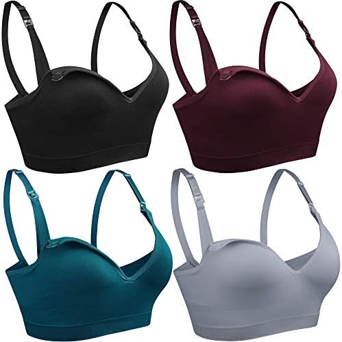 BAOMOSI Women's Sleeping Nursing Maternity Bra Push up Wirefree Breastfeeding Bra 3-Pack