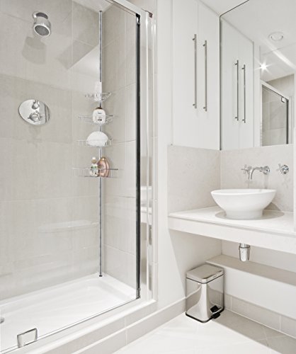 Corner Tension Adjustable Bathroom Storage Shower Caddy, Chrome, by AMG