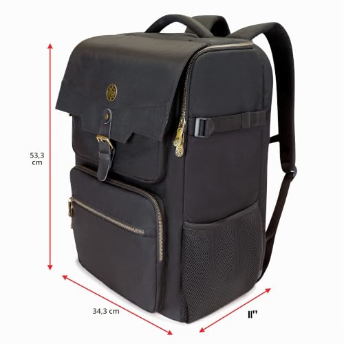 ENHANCE DnD Backpack - RPG DM Bag for Dungeons and Dragons - DnD Travel Organizer for 6-8 Books Upright Bag, Laptop Slot/18" DM Screen, Accessory Pockets