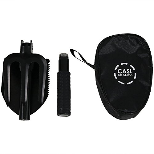 CASL Brands Steel Portable Camping Shovel with Rake and Carrying Case - Thumbnail 3