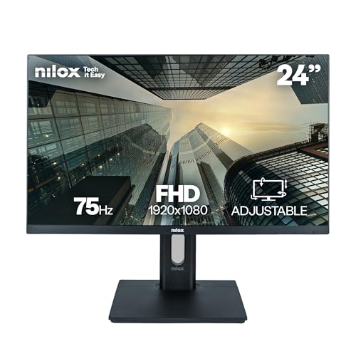 NXM24REGWEB01 Monitor 24", Full HD, Schermo PC 75Hz, Monitor PC con Tecnologia IPS, Connessioni HDMI, Riduzione Luce Blu e Webcam