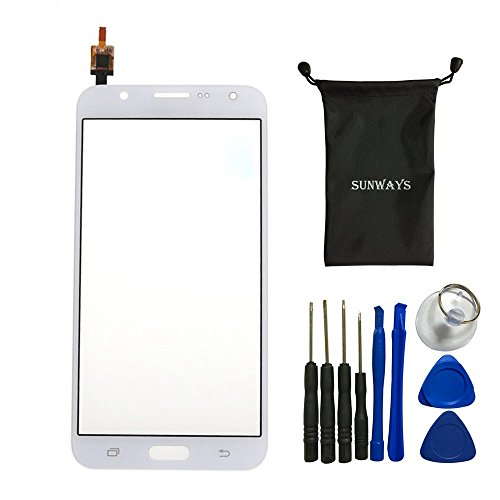 Sunways Glass Lens Screen With Touch Digitizer Replacement For Samsung Galaxy J7 J700(White)With device opening tools