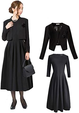 ブラックフォーマル 喪服 レディース セット 礼服 レディース 喪服 ワンピース ブラック フォーマルウェア レディース喪服 大きいサイズ アンサンブル レディース 冠婚葬祭 オールシーズン ワンピース ジャケット 2点セット Cybermondayサイバーマンデー21