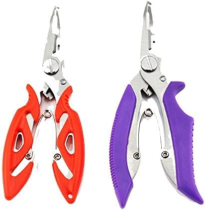 Stablebusi 1Pcs Color Random Portable Durable Line Cutter Split Ring Fishing Pliers Wire Scissors Hook Removers