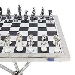 Deco 79 Aluminum Chess Game Set, 22" x 22" x