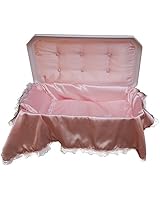 Pet Memory Shop Deluxe Pet Casket - Choose Color - Burial Casket by (Small, White/Pink)