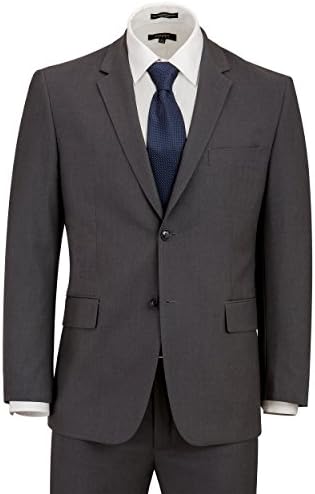 Angelo Rossi Men's Solid Modern Fit Suit (52R, 04-Charcoal)