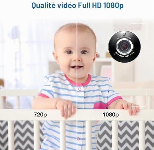 RM7764HD 1080p WiFi Remote Access Baby Monitor, 360° Pan&Tilt, 7" 720p HD Display, HD Night Vision, Soothing Sounds, 2-Way Talk, Temperature Sensor, Motion Detection, iOS & Android
