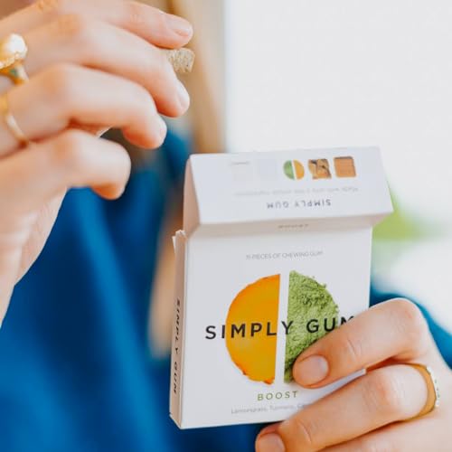 Simply Gum Natural Chewing Gum Boost with Lemongrass and Turmeric