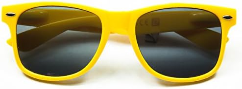 Classic Retro Horn Rimmed Wayfarer Sunglasses Metal Spring Hinge Comfort Fit (Yellow)