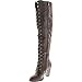 Forever Camila-48 Womens Chunky Heel Lace Up Over The Knee High Riding Boots,Brown,7
