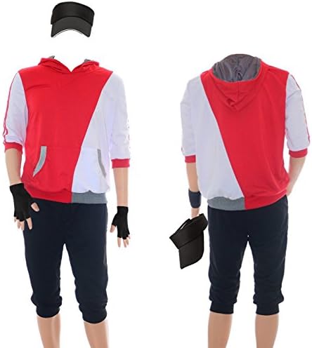 TOKYO-H Men's Pokemon GO Style Costume Red Team Valor Full Set Cosplay
