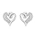 Womens Matching Heart Jewelry Set, Silver Necklace, Earrings, and Ring for Wife or Girlfriend