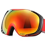 Gonex Polarized Ski Goggles Anti-Fog Anti-Glare Snow Goggle UV400 Protection with Oversized Double Spherical Lens for Men Women Youth+ Goggle Case