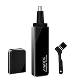 Professional Nose Hair Trimmer for Men Women, LED Light, Water Resistant, Stainless Steel Rotation Blade.Battery-Operated (Black) Father's Day, Dad Birthday