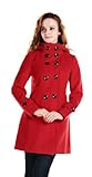 Charex® Women Wool Blends Coat Hooded Double Breasted Trench Coat Slim Long Jacket