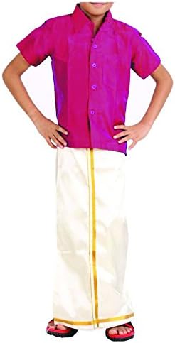 VINAB Shirt and Dhoti for Kids Easy Hip Closure(Pack of 1)