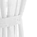 jinchan Linen French Door Curtain with Open Weave Semi-Sheer Door Curtain Decor 40 Inches Long Drape Rod Pocket 1 Panel Light-Filtering Privacy Window Decor 1 Tieback Included White