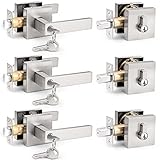 Probrico Satin Nickel Square Entry Levers Locksets
